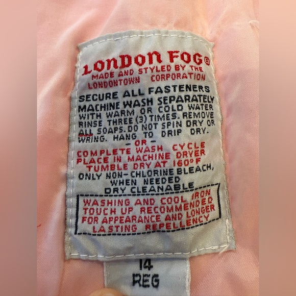 Vintage London Fog Pink Trenchcoat Jacket Women’s Size 14 Made In Taiwan - Picture 4 of 9